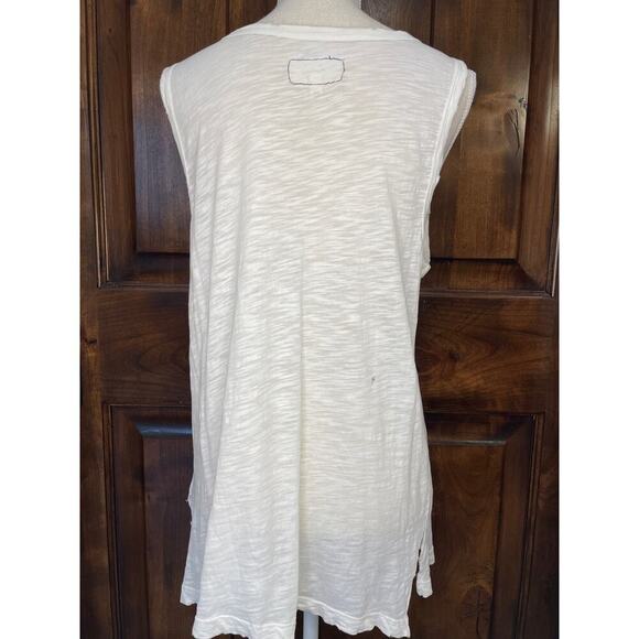 Current/Elliott Sleeveless White Distressed Oversized Summer Tank Size 2 (M) - Picture 5 of 8